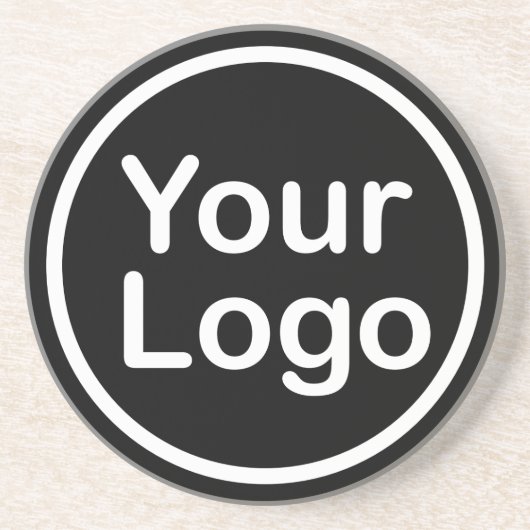 Eigenes Logo hinzufügen | Schwarzer Hintergrund Getränkeuntersetzer (Vorne)