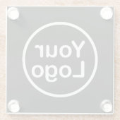 Eigenes Logo hinzufügen | Schwarzer Hintergrund Glasuntersetzer (Rückseite)