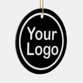 Eigenes Logo hinzufügen | Schwarzer Hintergrund Keramik Ornament (Rechts)