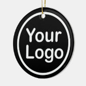 Eigenes Logo hinzufügen | Schwarzer Hintergrund Keramik Ornament (Links)
