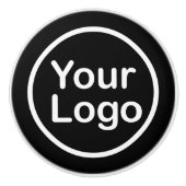 Eigenes Logo hinzufügen | Schwarzer Hintergrund Keramikknauf (Vorderseite)