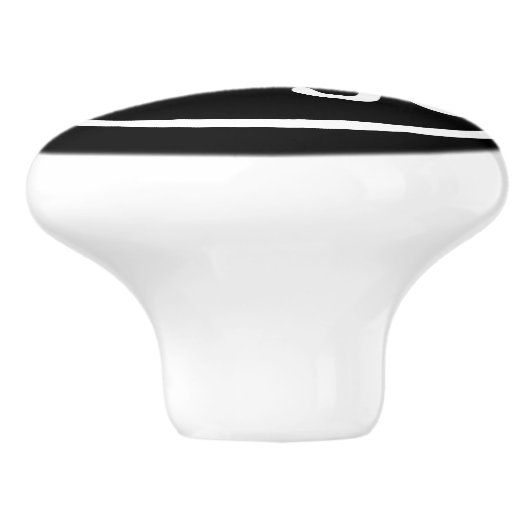 Eigenes Logo hinzufügen | Schwarzer Hintergrund Keramikknauf (Seitenansicht)