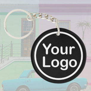 Eigenes Logo hinzufügen   Schwarzer Hintergrund Schlüsselanhänger
