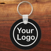Eigenes Logo hinzufügen | Schwarzer Hintergrund Schlüsselanhänger (Vorderseite)