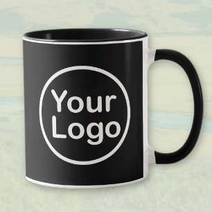 Eigenes Logo hinzufügen Schwarzer Hintergrund Tasse