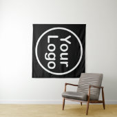 Eigenes Logo hinzufügen | Schwarzer Hintergrund Wandteppich (Beispiel (Horizontal))