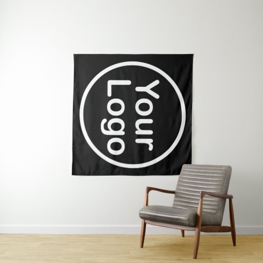 Eigenes Logo hinzufügen | Schwarzer Hintergrund Wandteppich (Beispiel (Horizontal))