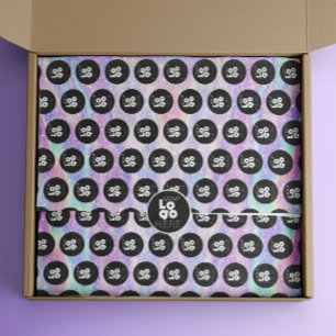 Eigenes Logo Iridesing Glitzer Druckzettel Seidenpapier