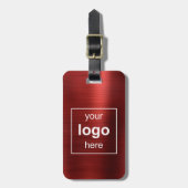 Eigenes Logo Mit Monogramm Rot gebürstetes Metall Gepäckanhänger (Vorderseite vertikal)