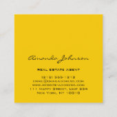 Eigenes Logo Reales Anwesen Agent Blau Gelb Quadratische Visitenkarte (Rückseite)