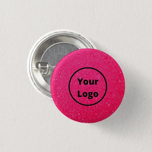 Eigenes Logo rosa unbedruckte Oberfläche Button (Vorne & Hinten)