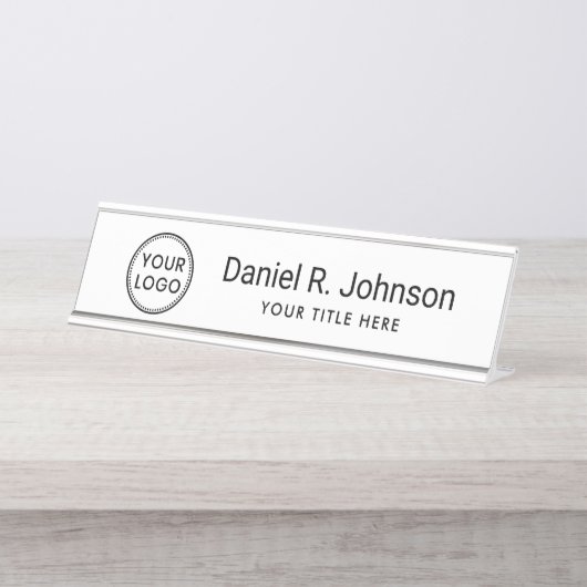 Eigenes Logo Schreibtischnamensplakette (Vorderseite )