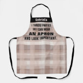 Eigenes lustiges Party Kochherd braun kariert Schürze (Vorderseite)