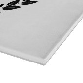 Eigenes Monogramm mit Lorbeerblättern Schneidebrett (Ecke)
