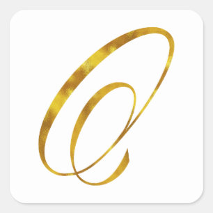 Eigenes Monogramm O-Imitat-Goldfolien-Monogramm Quadratischer Aufkleber