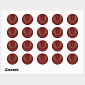 Eigenes Monogramm-Save the Date Logo mit Kraut Runder Aufkleber (Blatt)