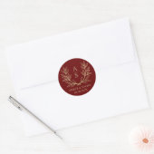 Eigenes Monogramm-Save the Date Logo mit Kraut Runder Aufkleber (Umschlag)