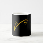 Eigenes Monogramm V-Imitat Gold Foil Monogramme Kaffeetasse (Mittel)