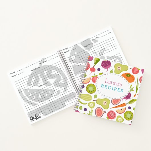 Eigenes Obst und Gemüse Leere Rezeptur Notizblock (Innenseite)
