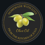 Eigenes Olivenöl | Schwarz Runder Aufkleber<br><div class="desc">Speziell für Sie!</div>