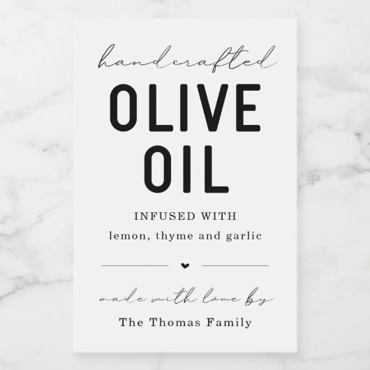 Eigenes Olivenöl Weinetikett (Einzelnes Label)
