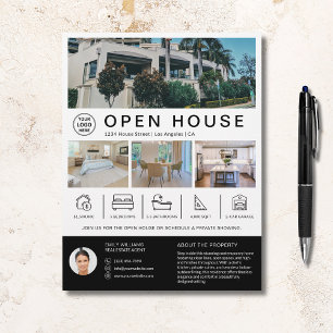 Eigenes Open House Real Anwesen Realtor Custom Log Flyer