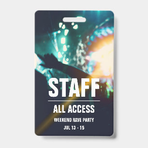 Eigenes Personal   All Access Concert Pass Abzeich Ausweis