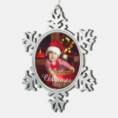 Eigenes Portrait für kundenspezifische Foto Schneeflocken Zinn-Ornament (Rechts)
