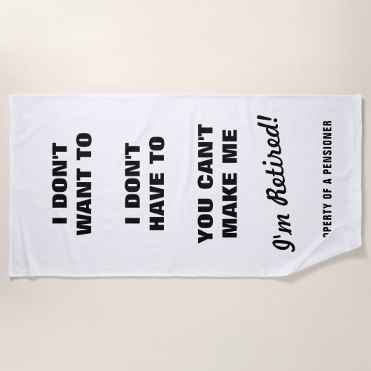 Eigenes Rentengeschenk für den Ruhestand Strandtuch (Vorderseite)