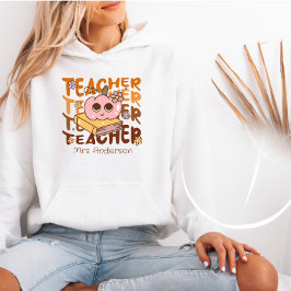 Eigenes Retro Fall Teacher Halloween Hoodie