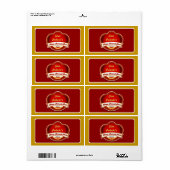 Eigenes Retro-Rot-Gold-Bierlabel (Vorne)