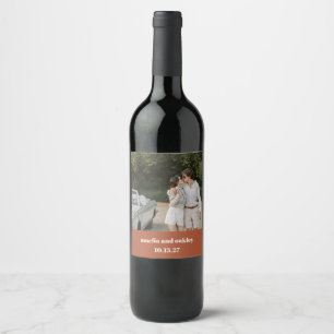 Eigenes Rust Fall Retro Custom Wedding Foto Weinetikett