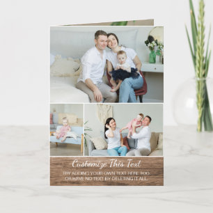 Eigenes rustikales Land Holz Getreide Vintag altes Feiertagskarte