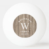 Eigenes Rustikales Monogramm Tan-Holz Tischtennisball (Vorderseite)