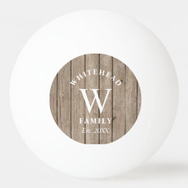 Eigenes Rustikales Monogramm Tan-Holz Tischtennisball