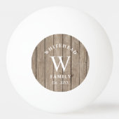 Eigenes Rustikales Monogramm Tan-Holz Tischtennisball (Rückseite)