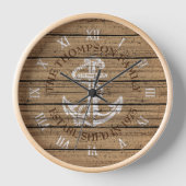 Eigenes rustikales Oak Brown Weathered Plank Muste Uhr (Vorderseite)