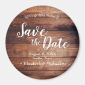 Eigenes rustikales Save the Date bedrucktes dunkle Magnet (Vorne)