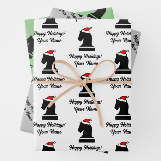Eigenes Schachstück Weihnachtsblatt Geschenkpapier Set (Beispiel)