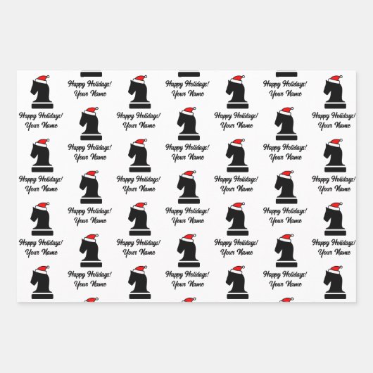 Eigenes Schachstück Weihnachtsblatt Geschenkpapier Set (Vorderseite)