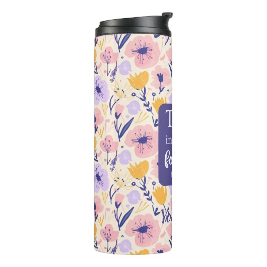 Eigenes Skript Thermal Tumbler Floral Design Thermosbecher (Nach links gedreht)