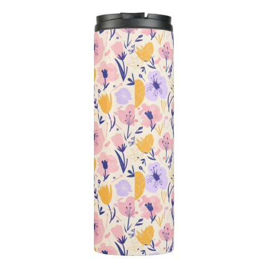 Eigenes Skript Thermal Tumbler Floral Design Thermosbecher (Rückseite)