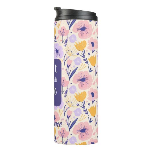 Eigenes Skript Thermal Tumbler Floral Design Thermosbecher (Nach rechts gedreht)