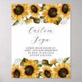 Eigenes Sonnenblumenzeichen Brautparty Poster (Vorne)