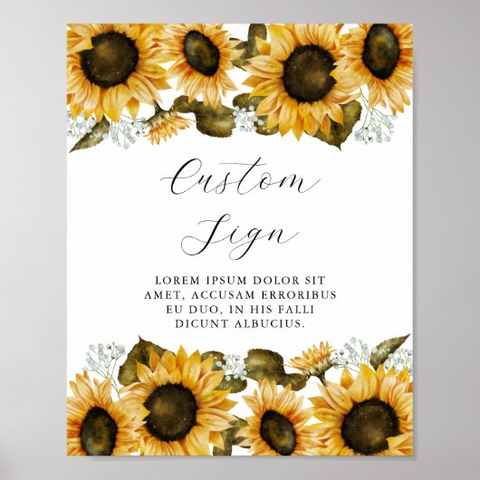 Eigenes Sonnenblumenzeichen Brautparty Poster (Vorne)