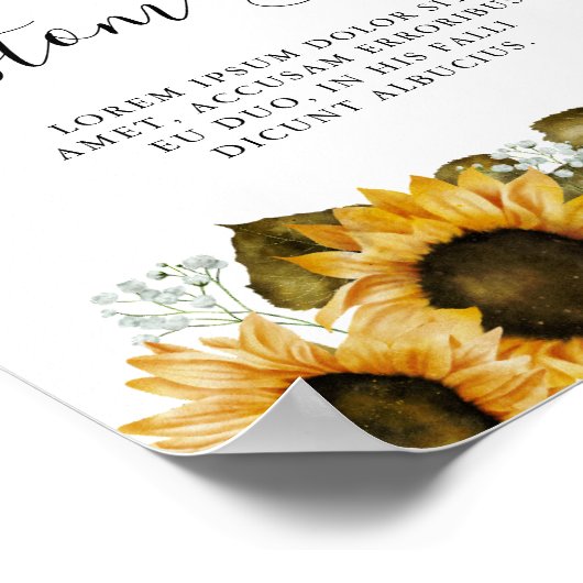 Eigenes Sonnenblumenzeichen Party Poster (Ecke)