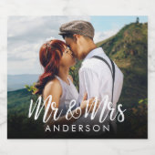 Eigenes Sparkling Foto Hochzeit Schaumweinetikett (Einzelnes Label)