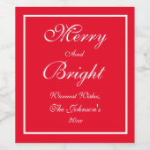 Eigenes Weihnachtsgeschenk für Niedlichen Chic Weinetikett (Einzelnes Label)