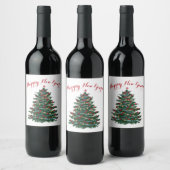 Eigenes Weinflaschen-Etikett Neues Jahr glücklich Weinetikett (Flaschen)