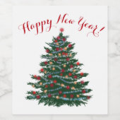 Eigenes Weinflaschen-Etikett Neues Jahr glücklich Weinetikett (Einzelnes Label)